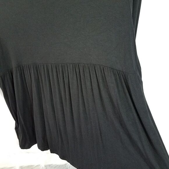 SIGNATURE STUDIO Women's SIZE 3X Black PULLOVER 3/4 SLEEVE Top CHOKER SCOOP NECK - Picture 5 of 7